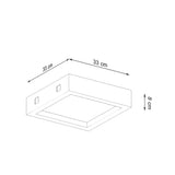 Plafon de hormigón RIZA LED, 22W