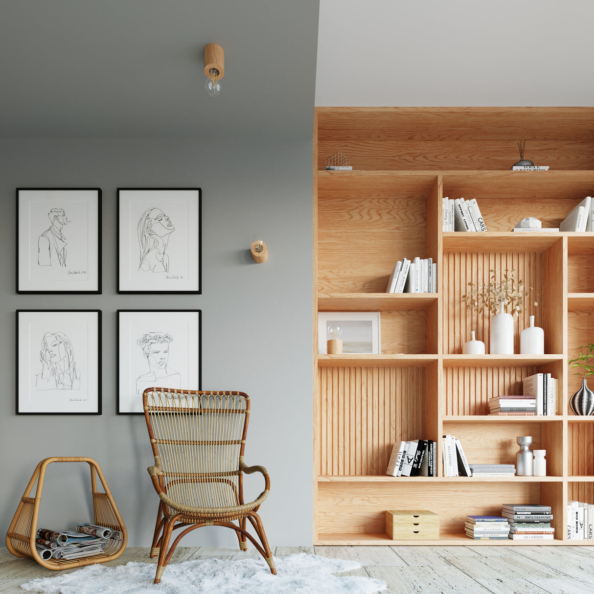 Lámpara de Madera para pared SALGADO, E27