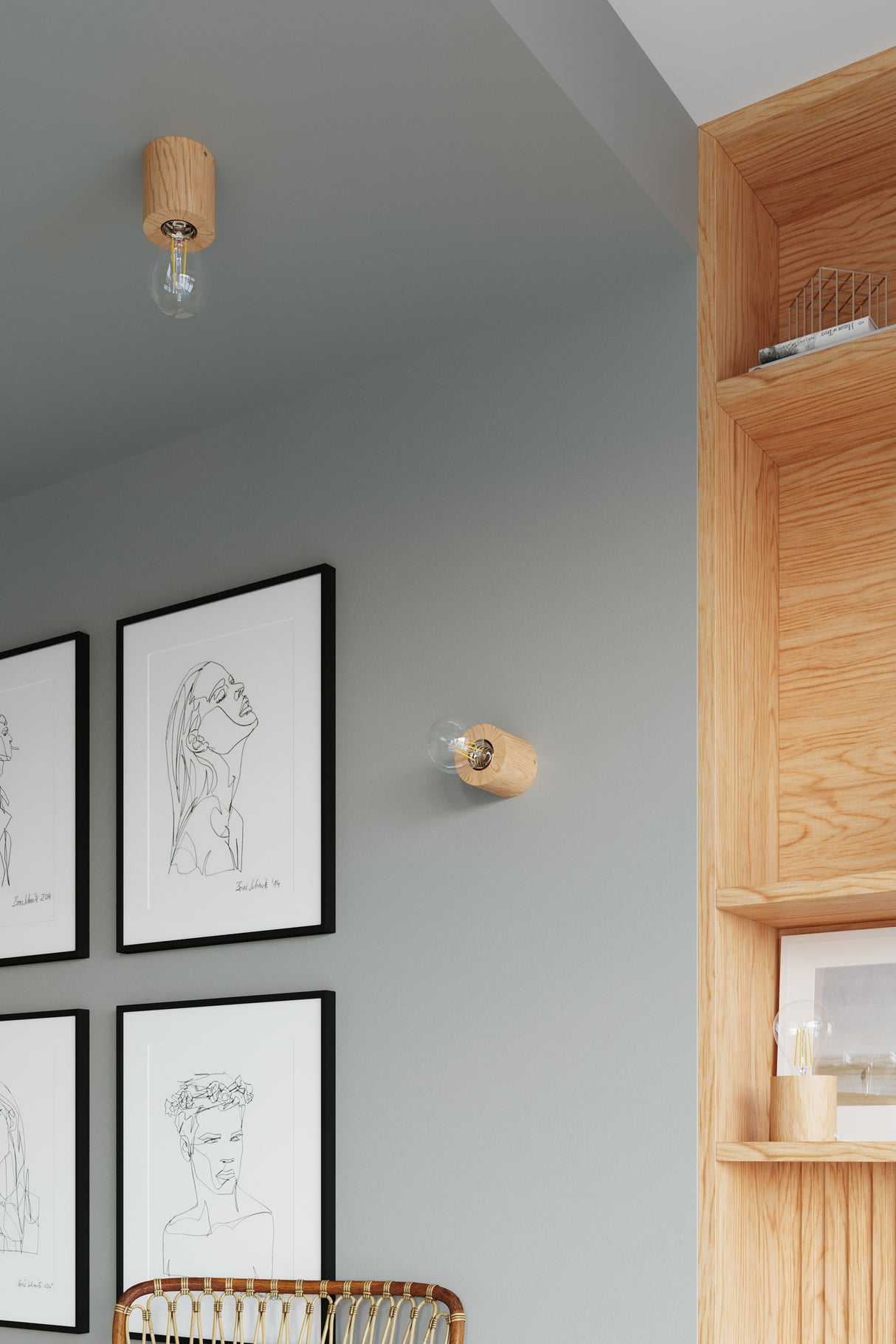 Lámpara de Madera para pared SALGADO, E27