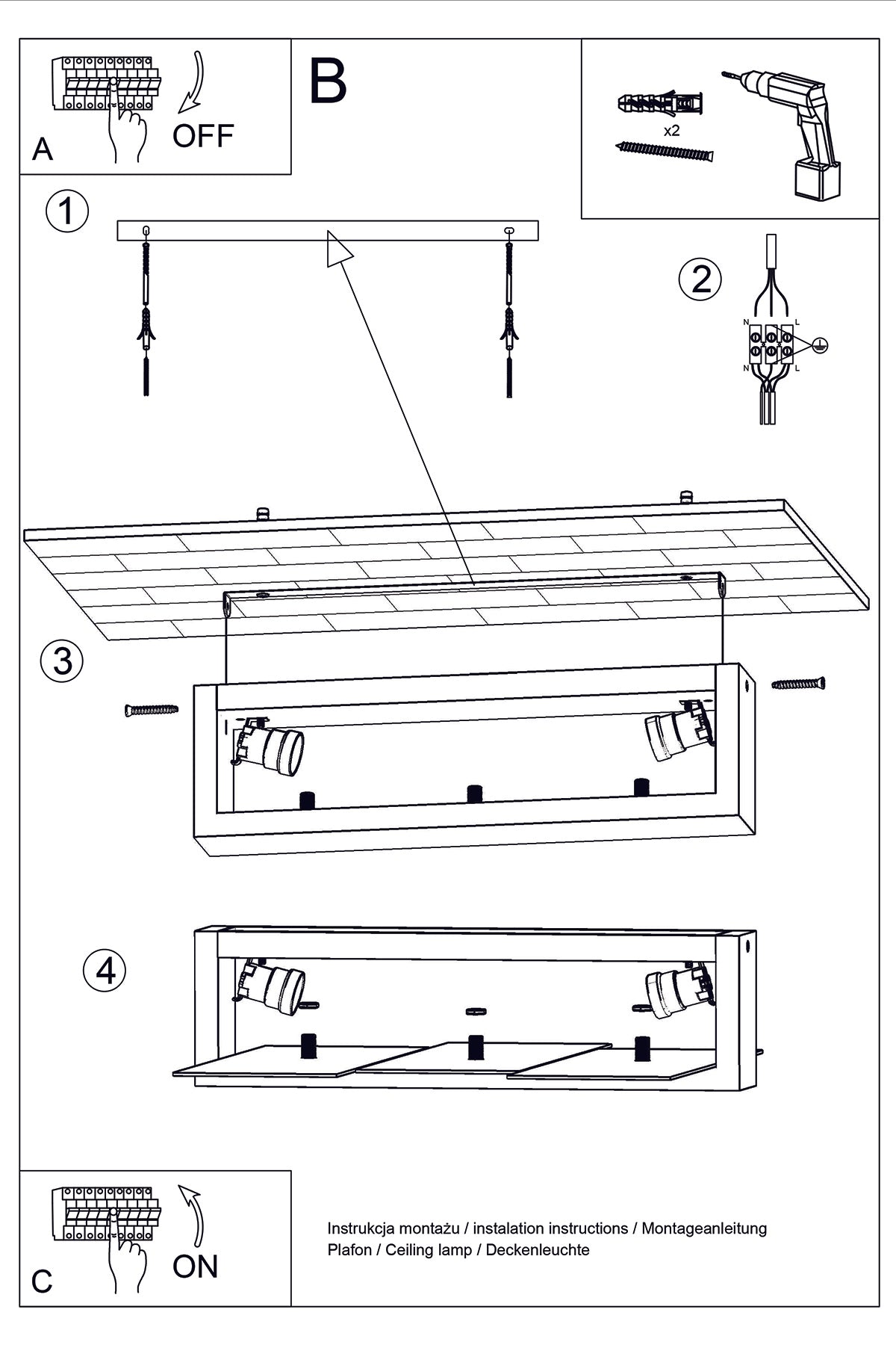 Aplique de techo de Madera FENIKS 2, E27