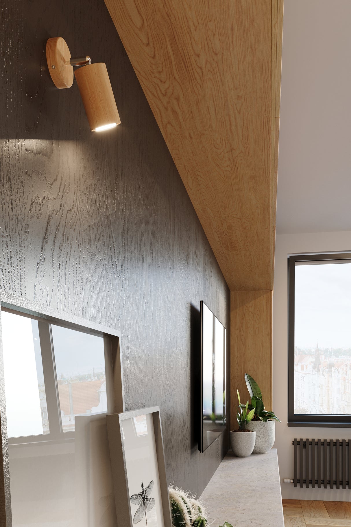 Aplique de madera para pared de la serie Berg, SOLLUX Lighting, con un toque de elegancia moderna a la vez que inspira naturalidad con la madera natural. Necesitas una bombilla GU10 no incluida.