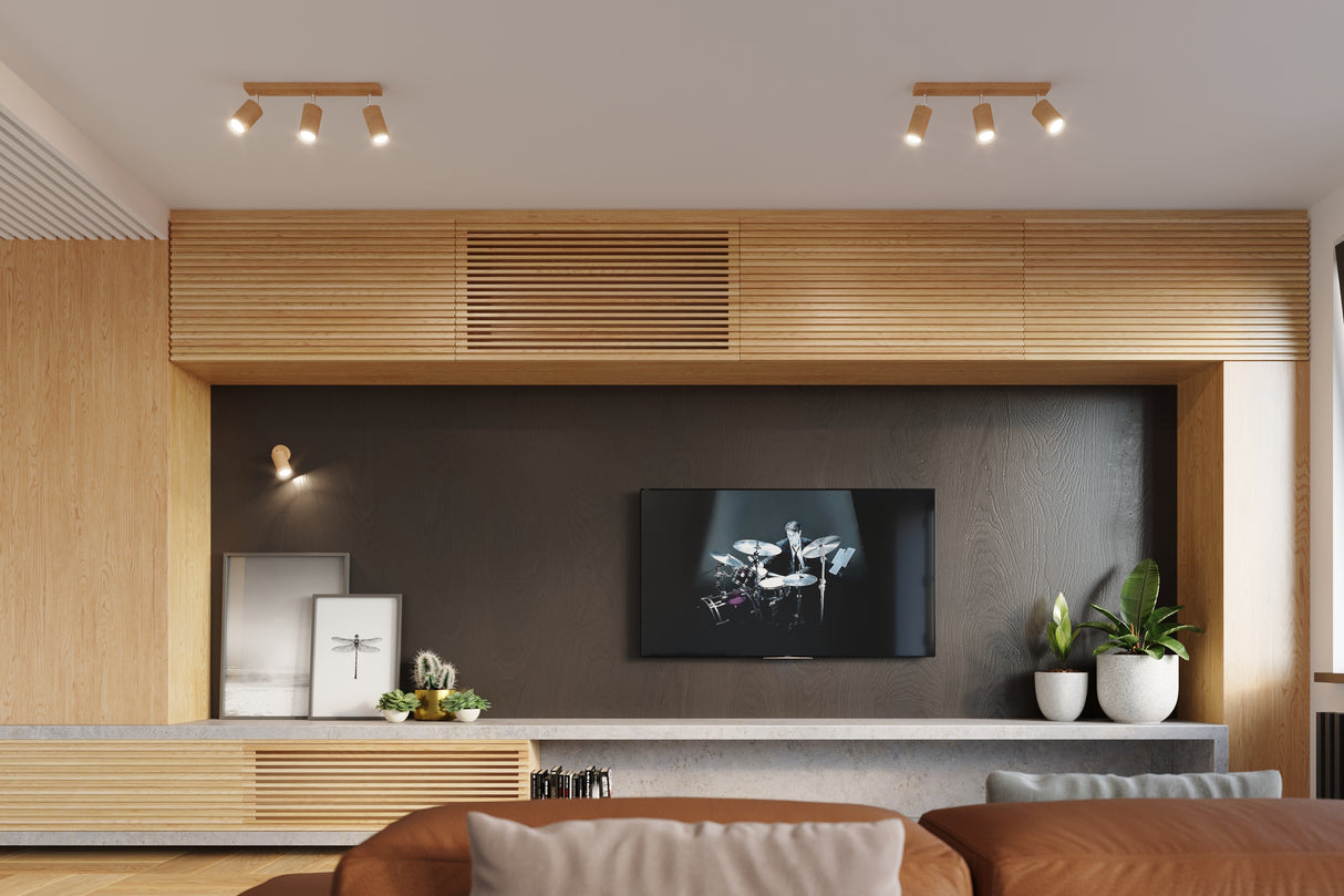 Aplique de madera para pared de la serie Berg, SOLLUX Lighting, con un toque de elegancia moderna a la vez que inspira naturalidad con la madera natural. Necesitas una bombilla GU10 no incluida.