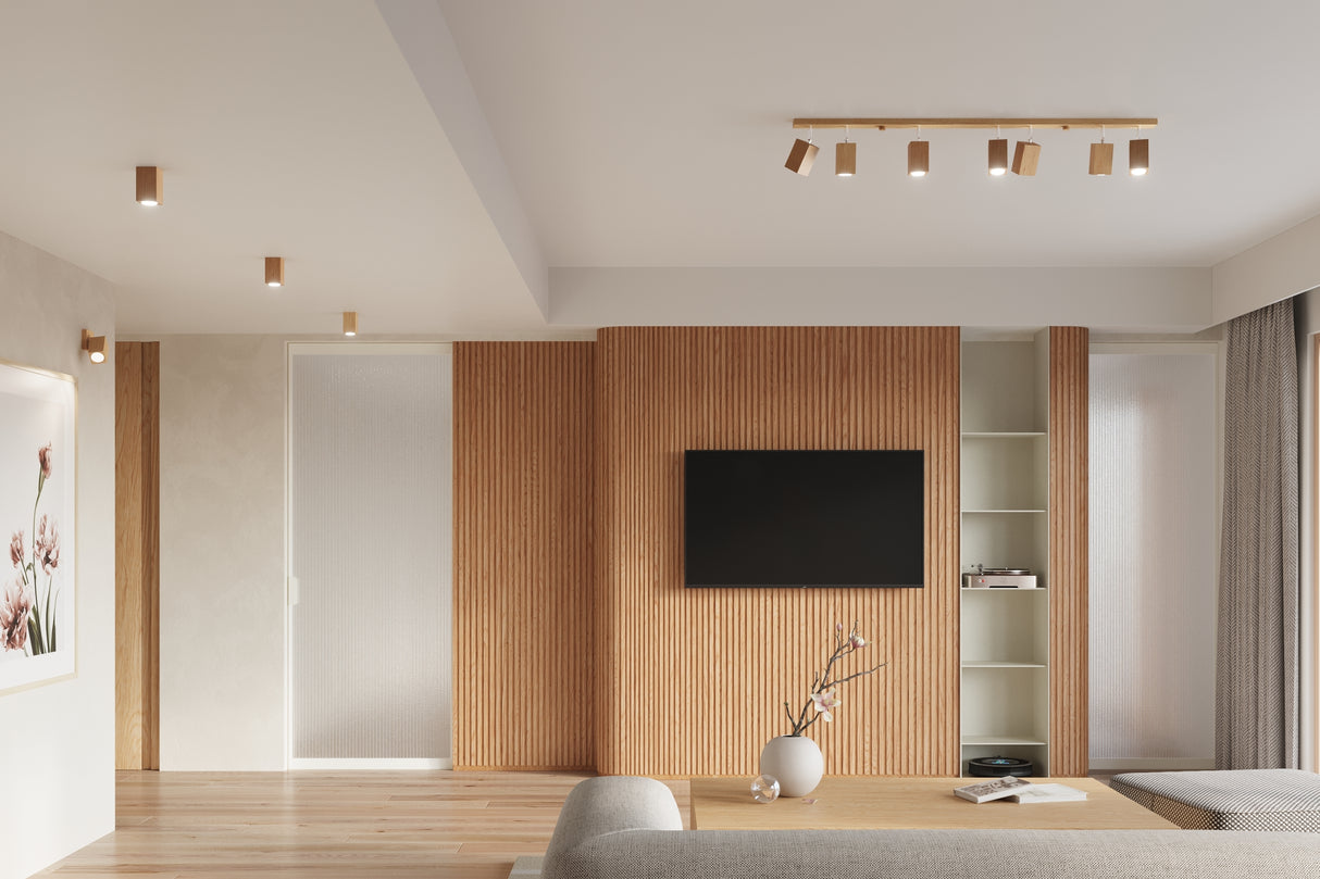 Aplique de pared KEKE, roble, GU10