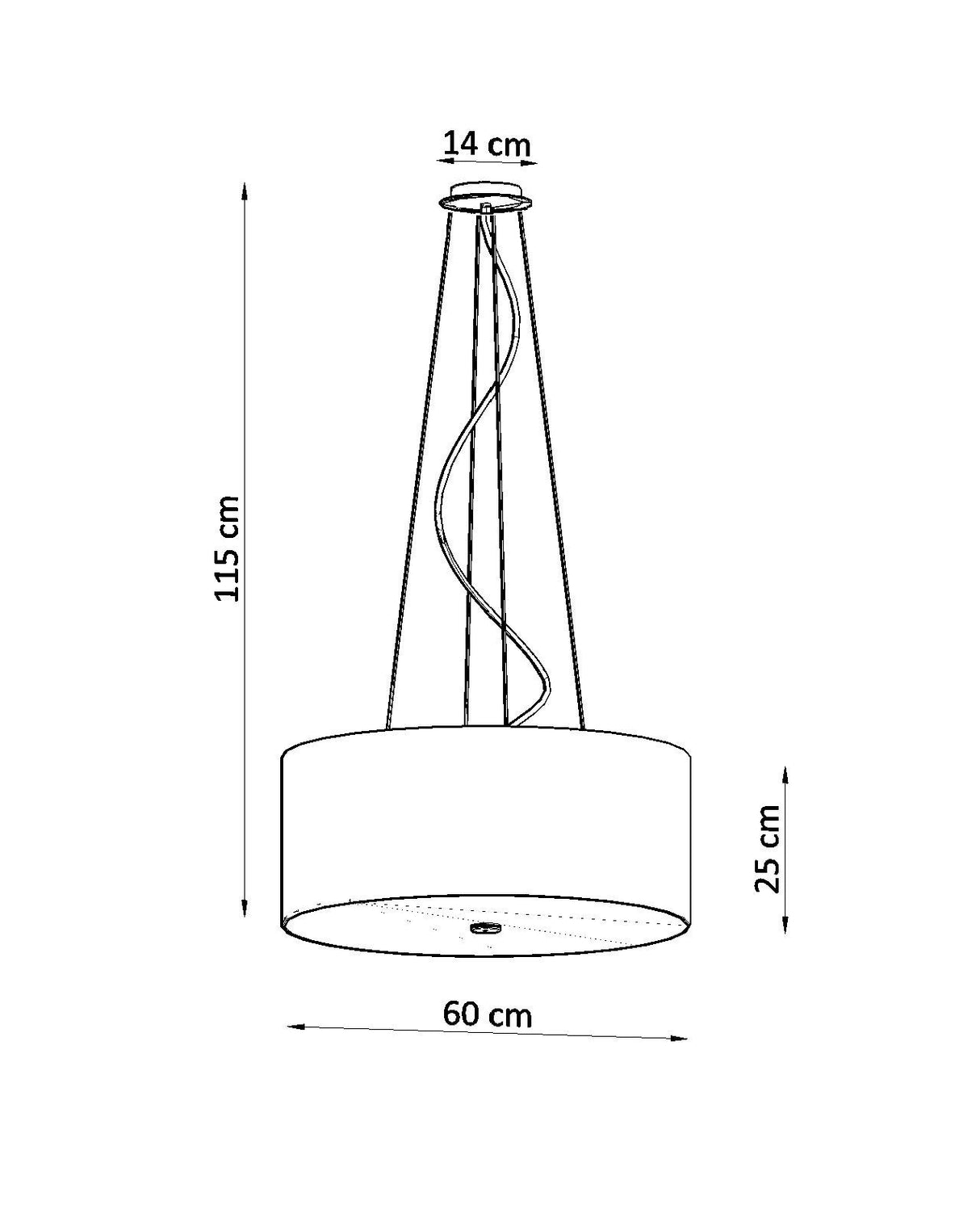 Lámpara suspendida OTTO 60, negro, E27