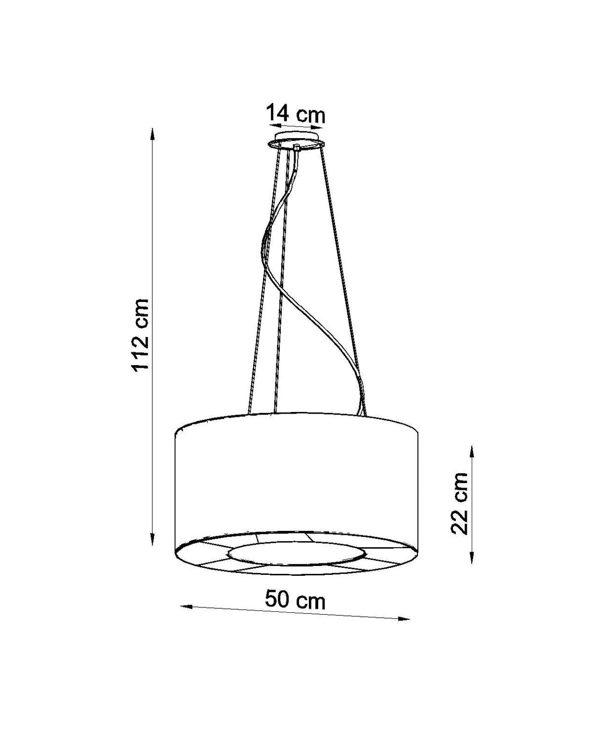 Lámpara suspendida SATURNO 50 blanca, E27