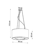 Lámpara suspendida SATURNO 50 blanca, E27