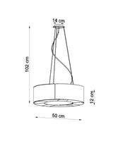 Lámpara suspendida SATURNO SLIM 50 negra, E27