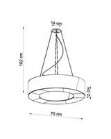 Lámpara suspendida SATURNO SLIM 70 negra, E27