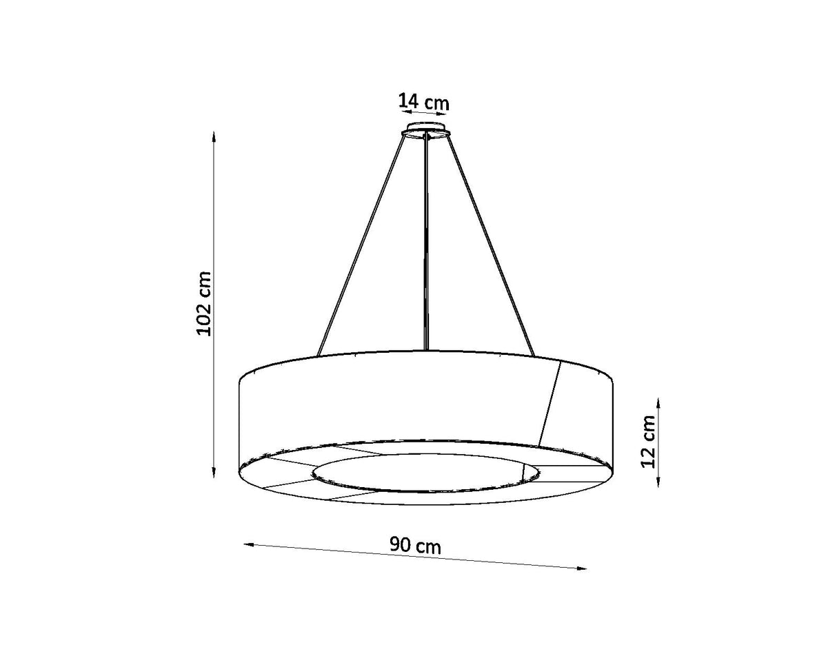 Lámpara suspendida SATURNO SLIM 90 blanca, E27