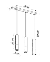 Lámpara de techo LOOPEZ 3L negro, GU10/cromo