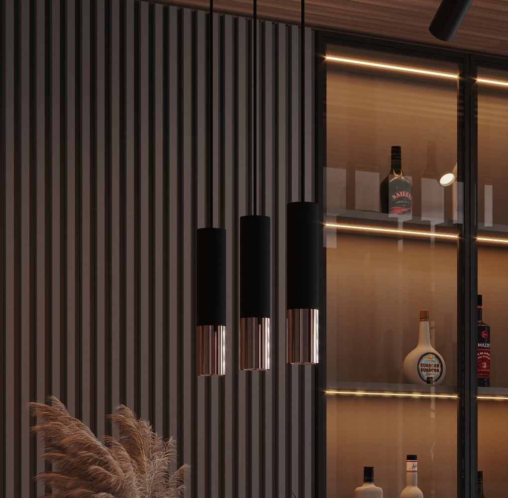 Aplique de pared LOOPEZ negro, GU10/cobre