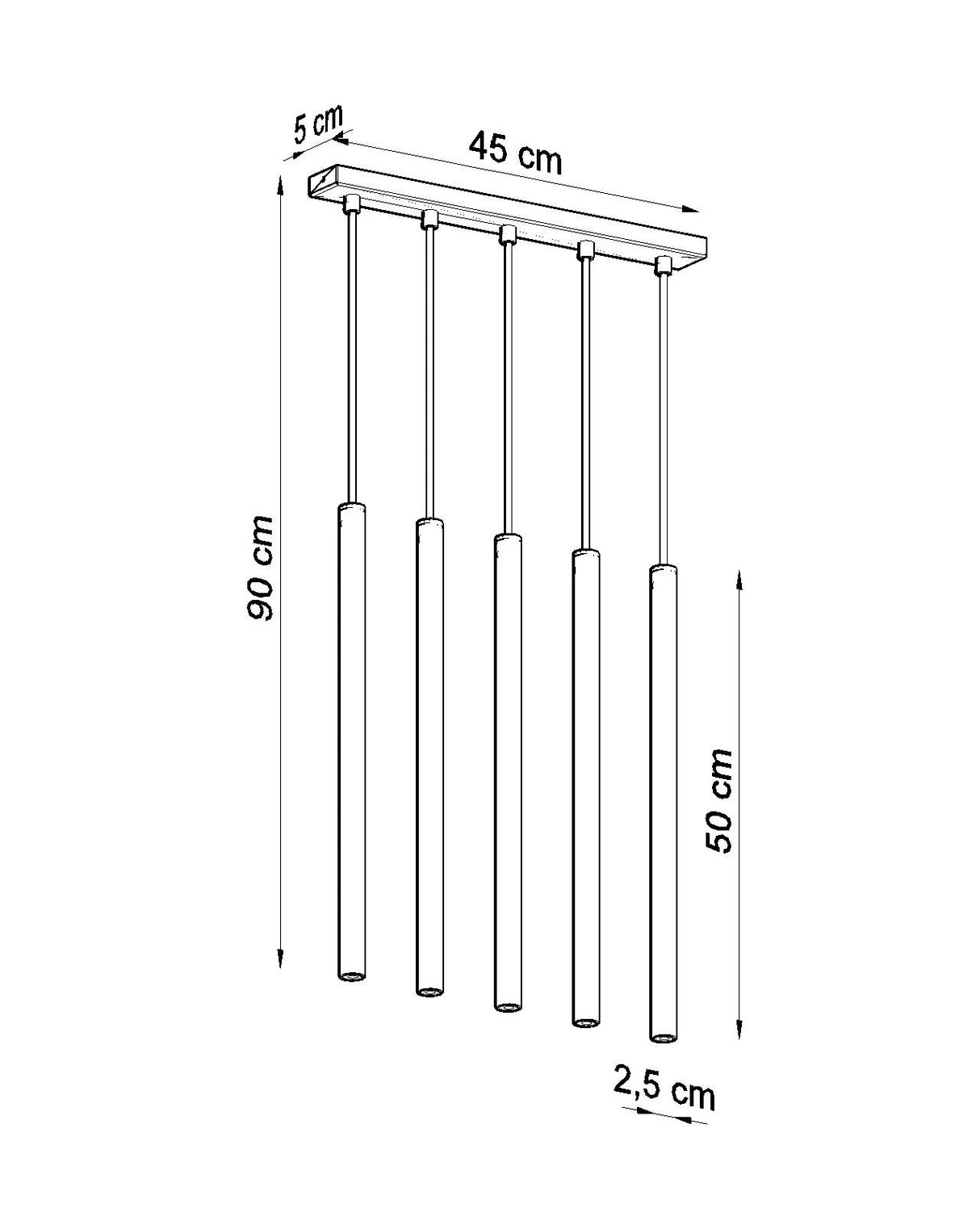 Lámpara de techo PASTELO 5 blanca, G9