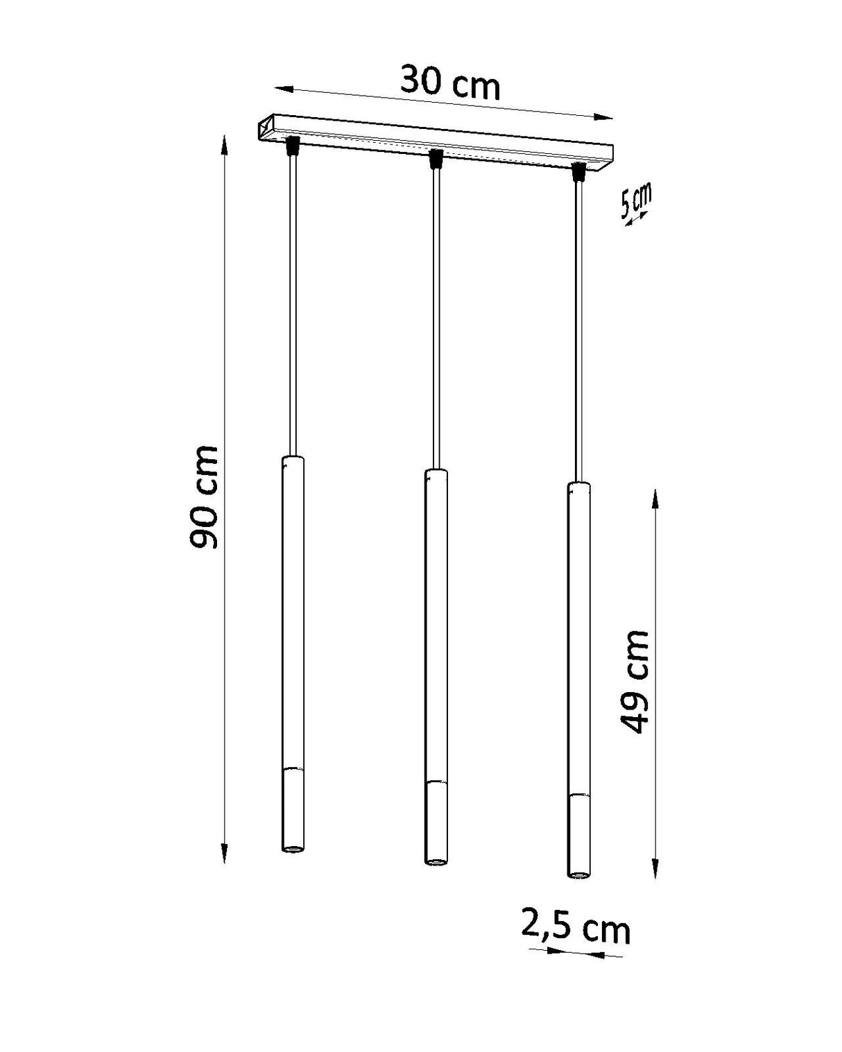 Lámpara de techo MOZAICA 3L negra/cobre