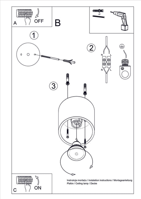 Aplique de techo ORBIS 1 blanco, GU10