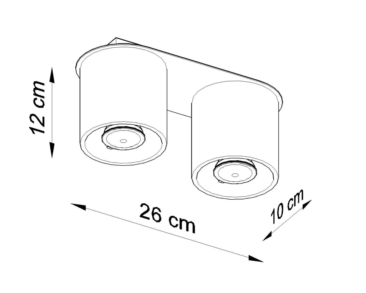 Aplique de techo ORBIS 2 gris, GU10