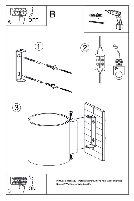 Aplique de pared ORBIS 1 blanco, G9
