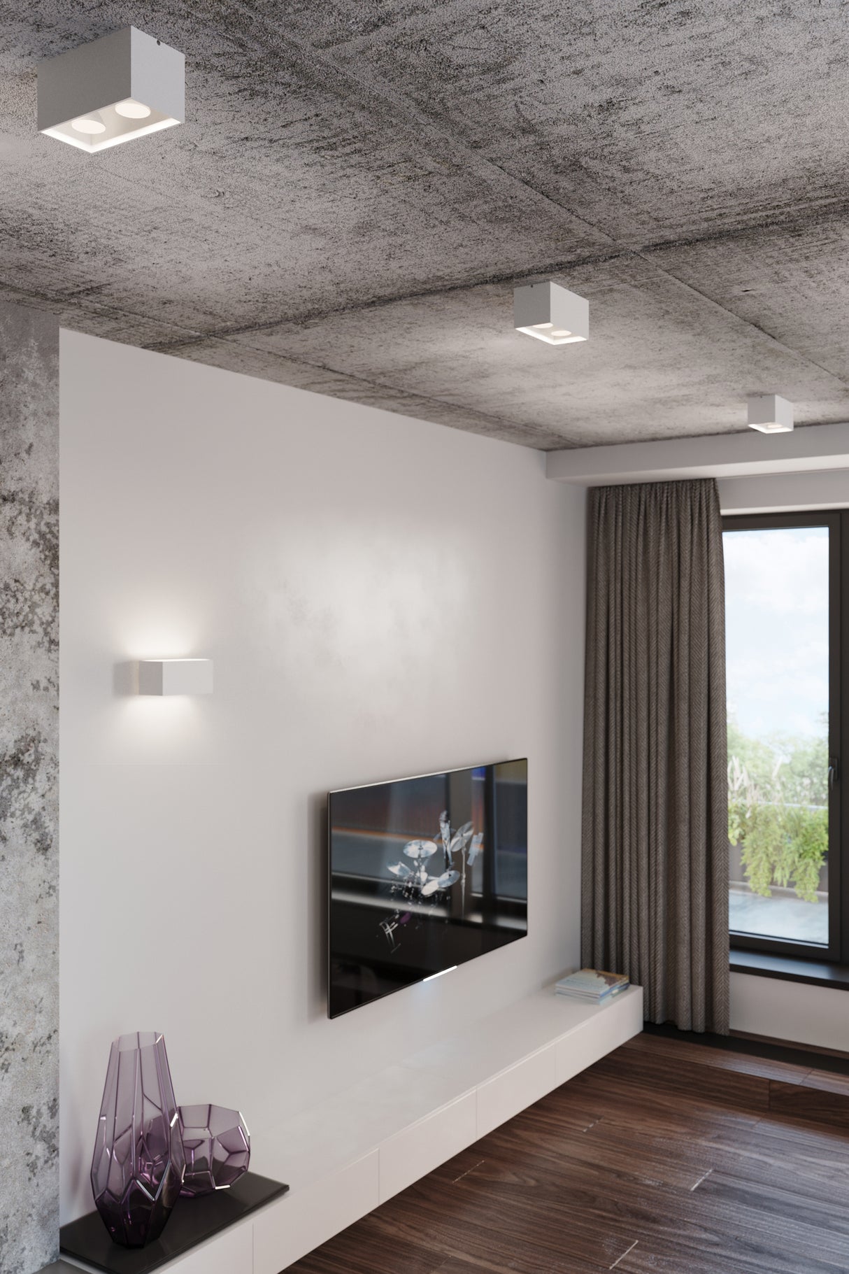Aplique de techo QUAD blanco, GU10