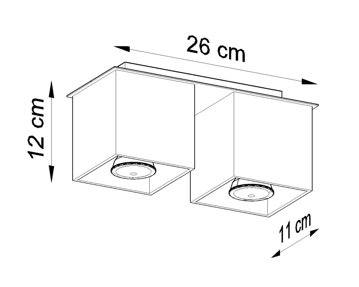 Aplique de techo QUAD 2 gris, GU10