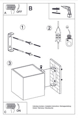 Aplique de pared QUAD 1 negro, G9