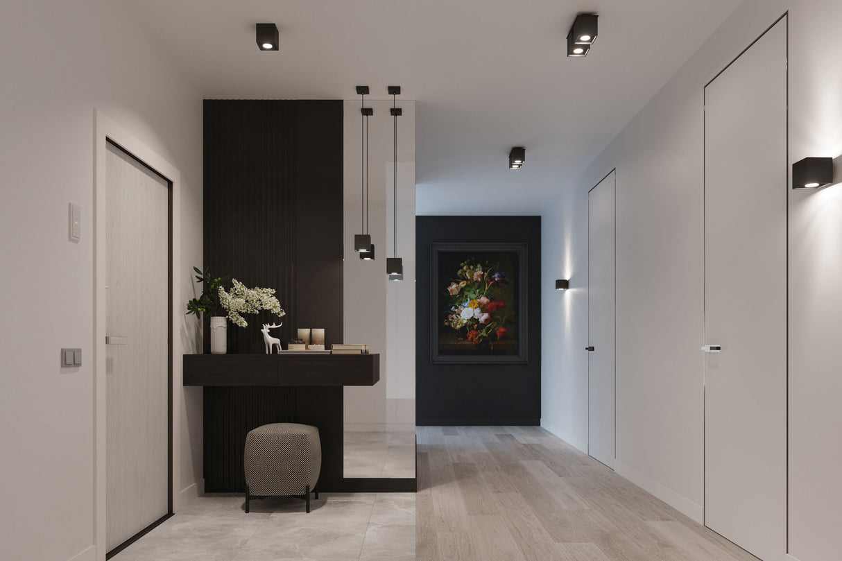 Aplique de pared QUAD 1 negro, G9