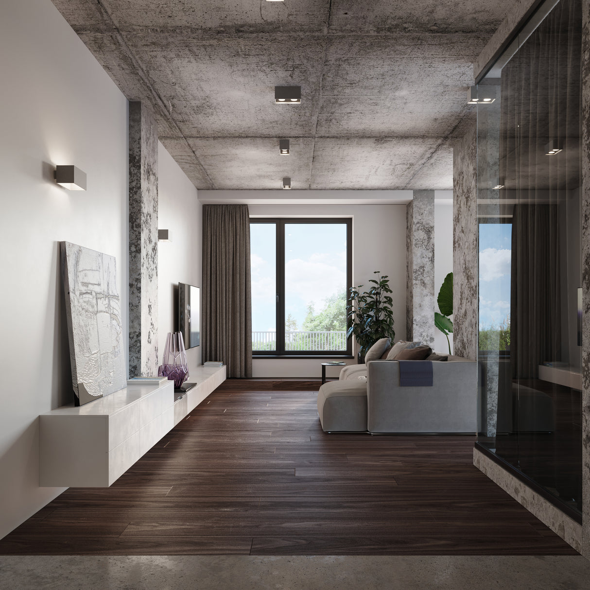 Aplique de pared QUAD MAXI negro, G9