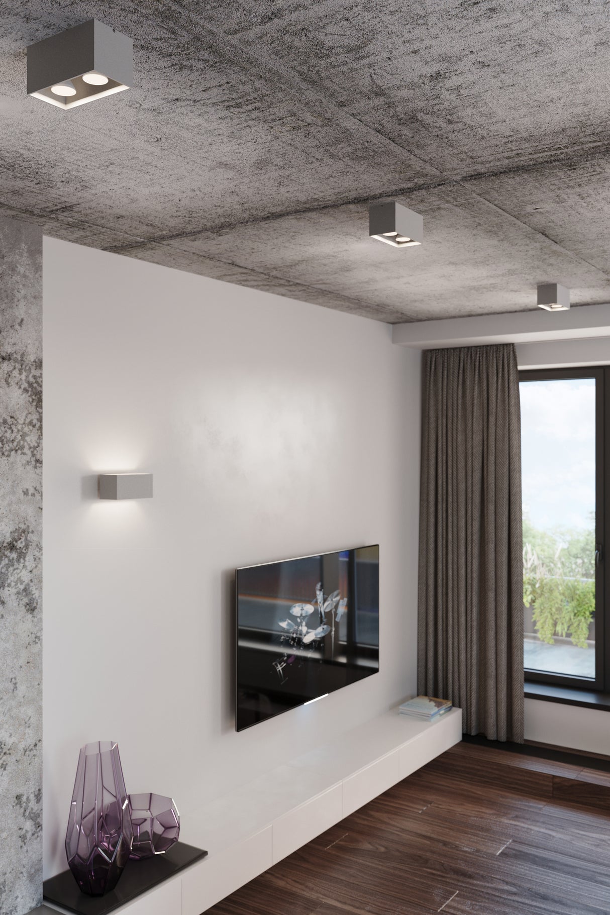 Aplique de pared QUAD MAXI negro, G9
