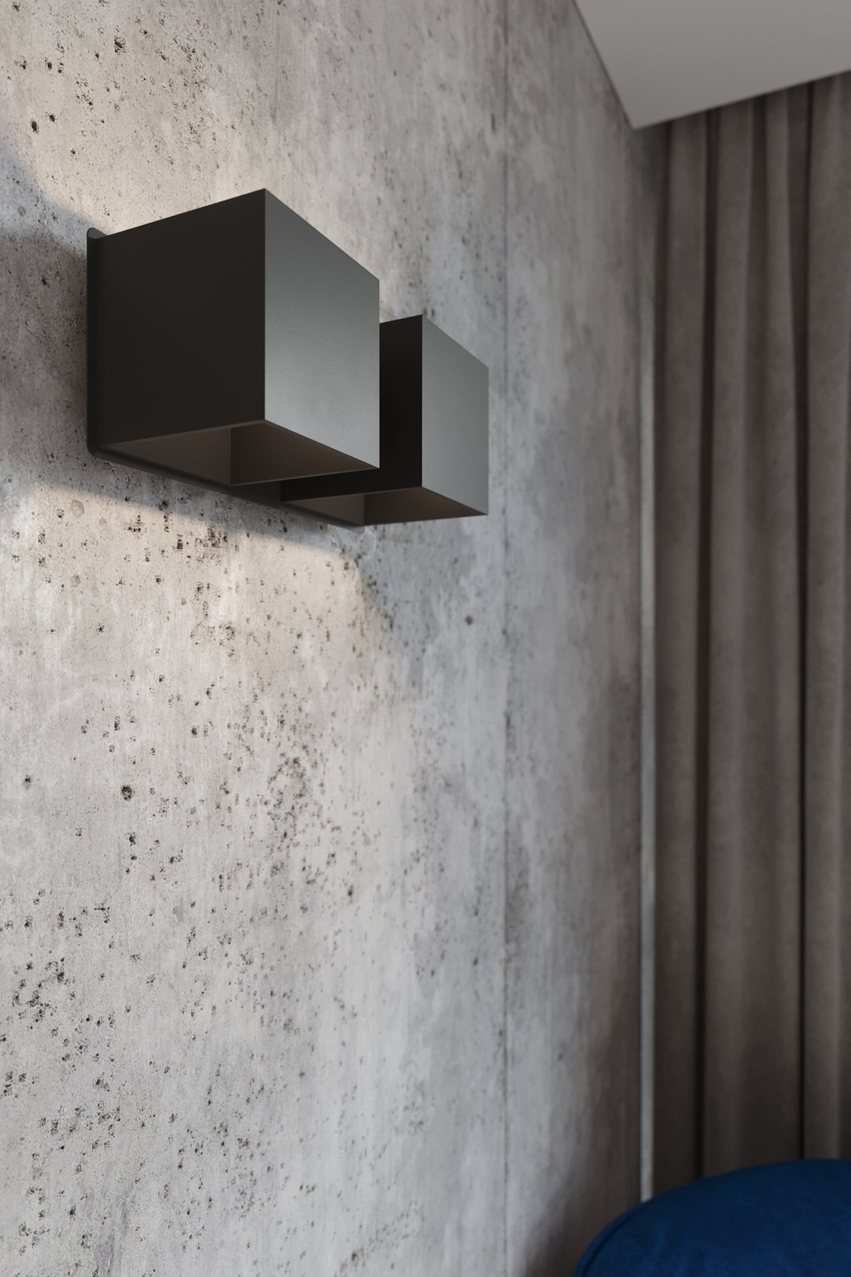 Aplique de pared QUAD 2 negro, G9
