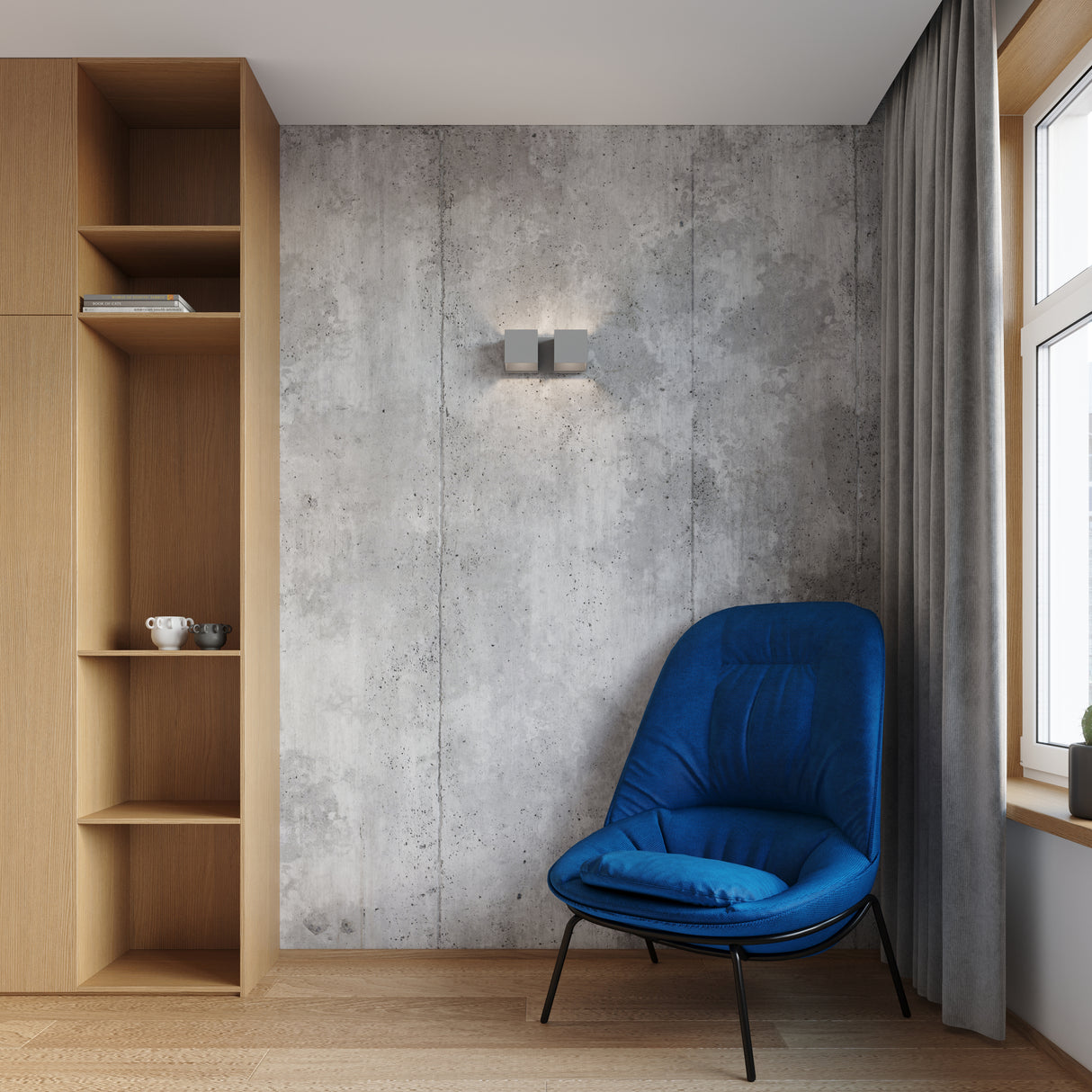 Aplique de pared QUAD 2 gris, G9