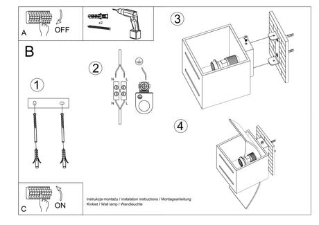 Aplique de pared LORETO blanco, G9