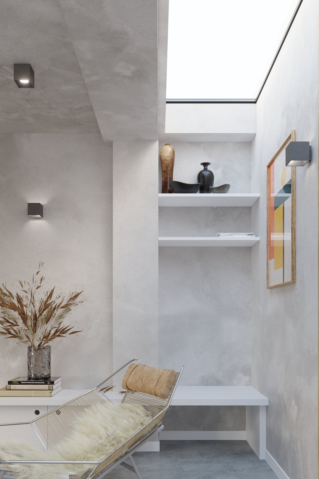Aplique de pared QUAD 1 antracita, G9