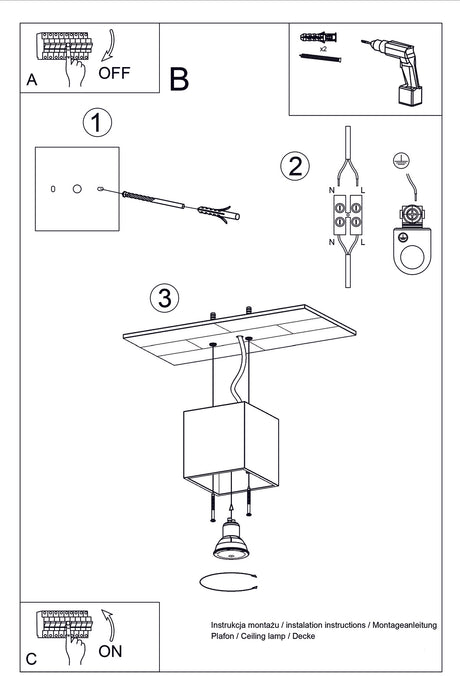 Aplique de techo QUAD 1 antracita, GU10
