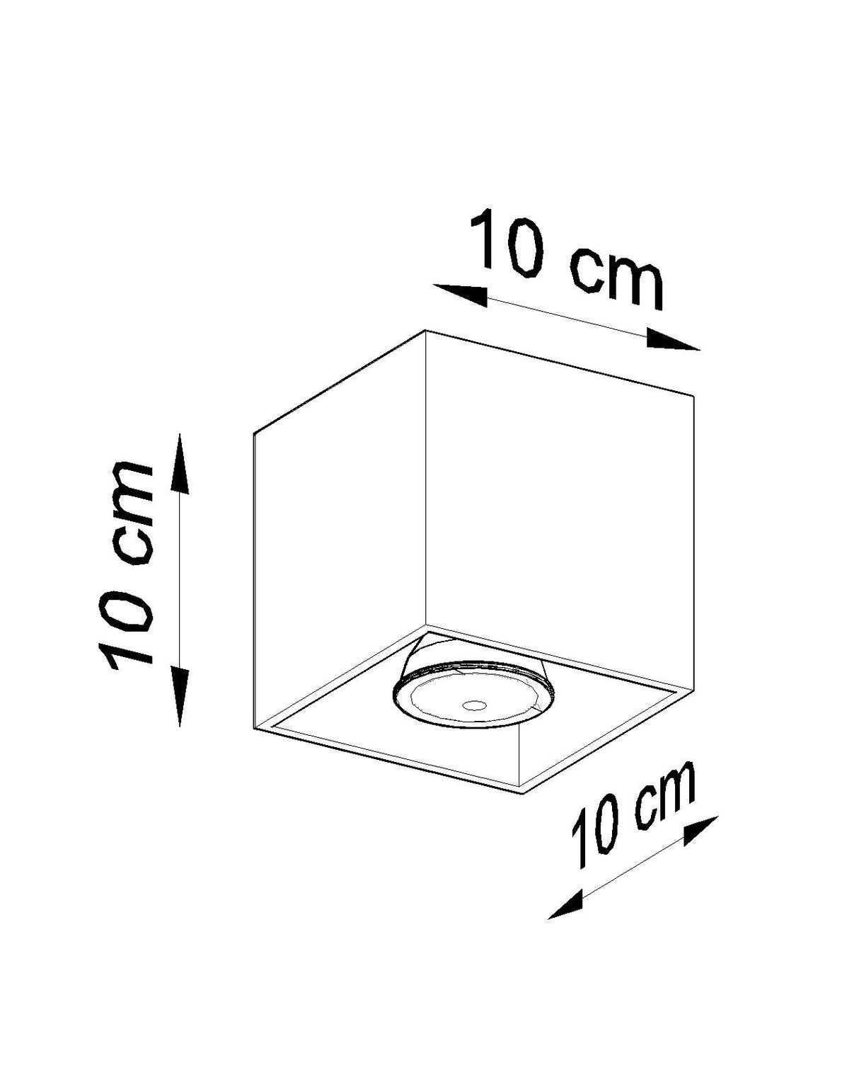 Aplique de techo QUAD 1 antracita, GU10