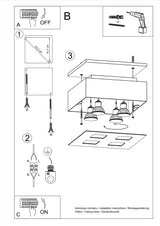 Aplique de techo MONO 4 blanco, GU10