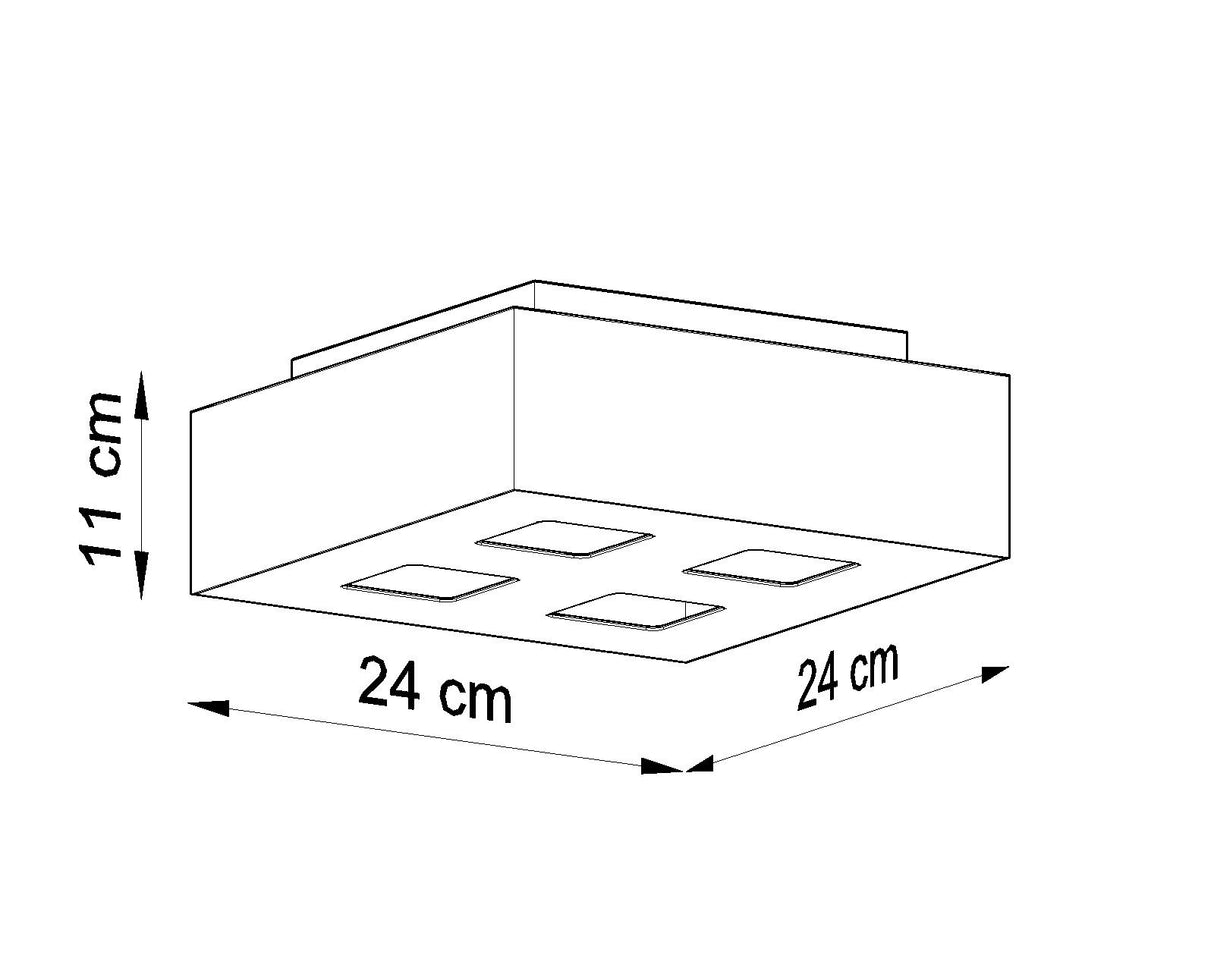 Aplique de techo MONO 4 negro, GU10