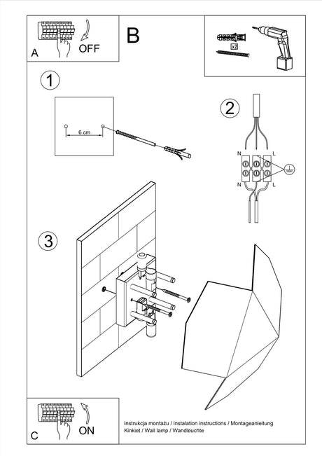 Aplique de pared TRES blanco, G9