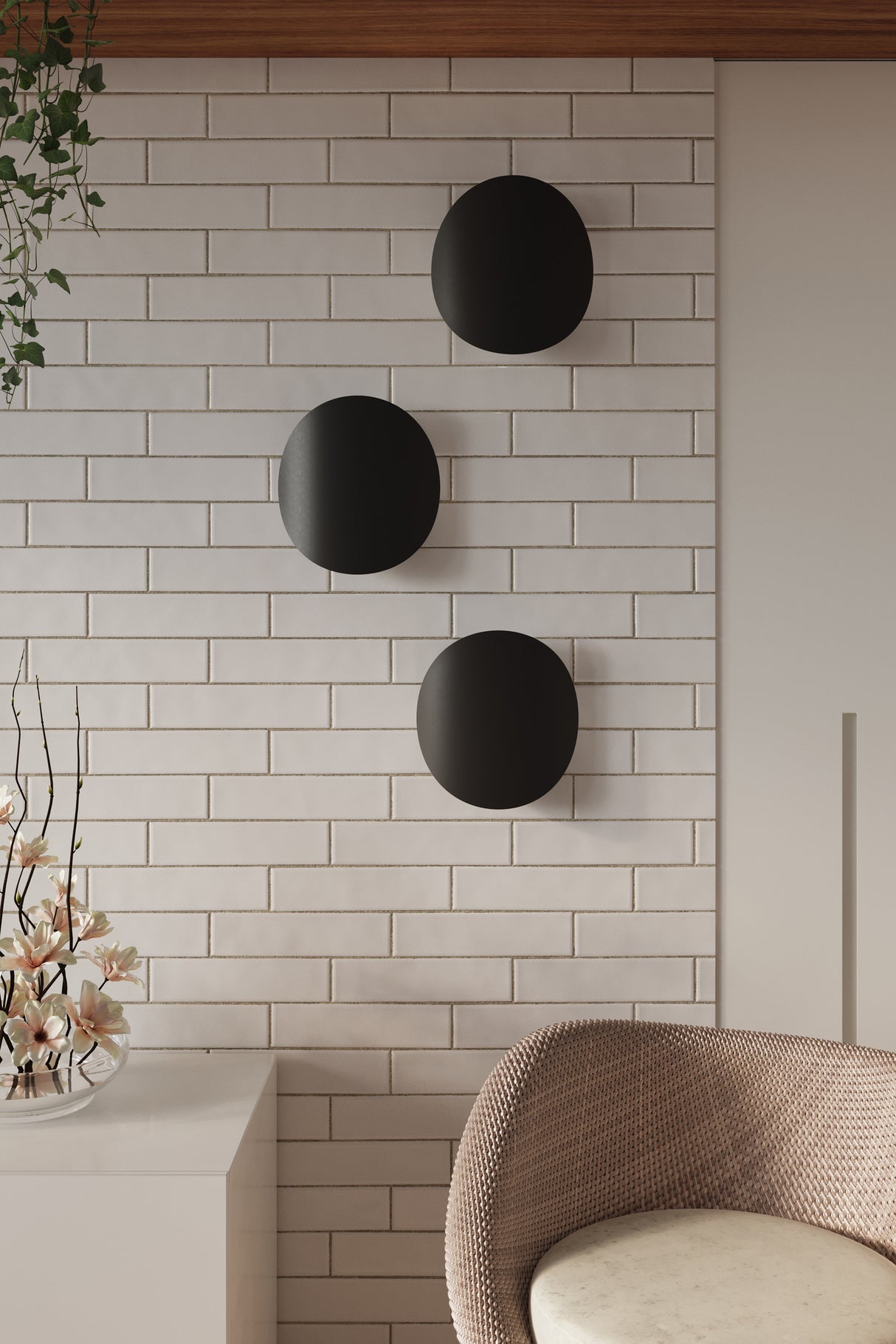 Aplique de pared SENSES negro, G9