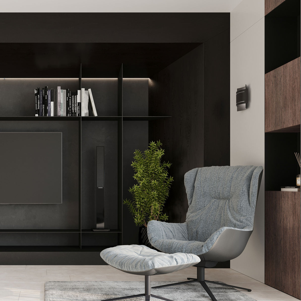 Aplique de pared HESTIA negro, G9