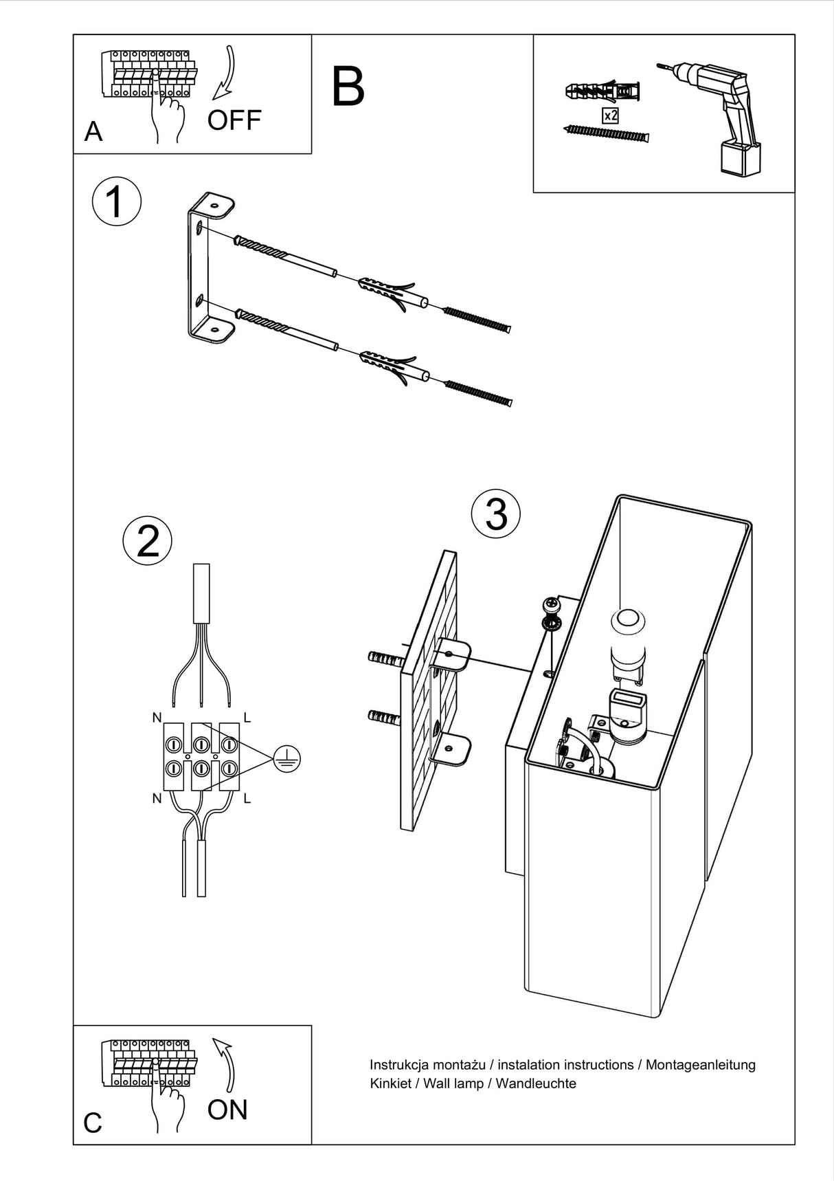Aplique de pared LINEA, G9