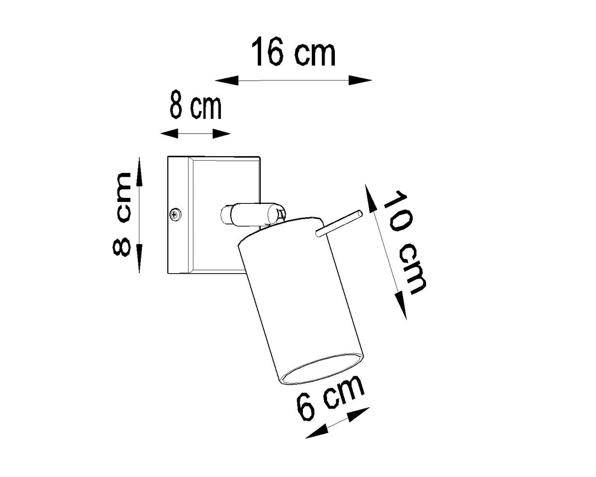 Aplique de pared RING negro, GU10