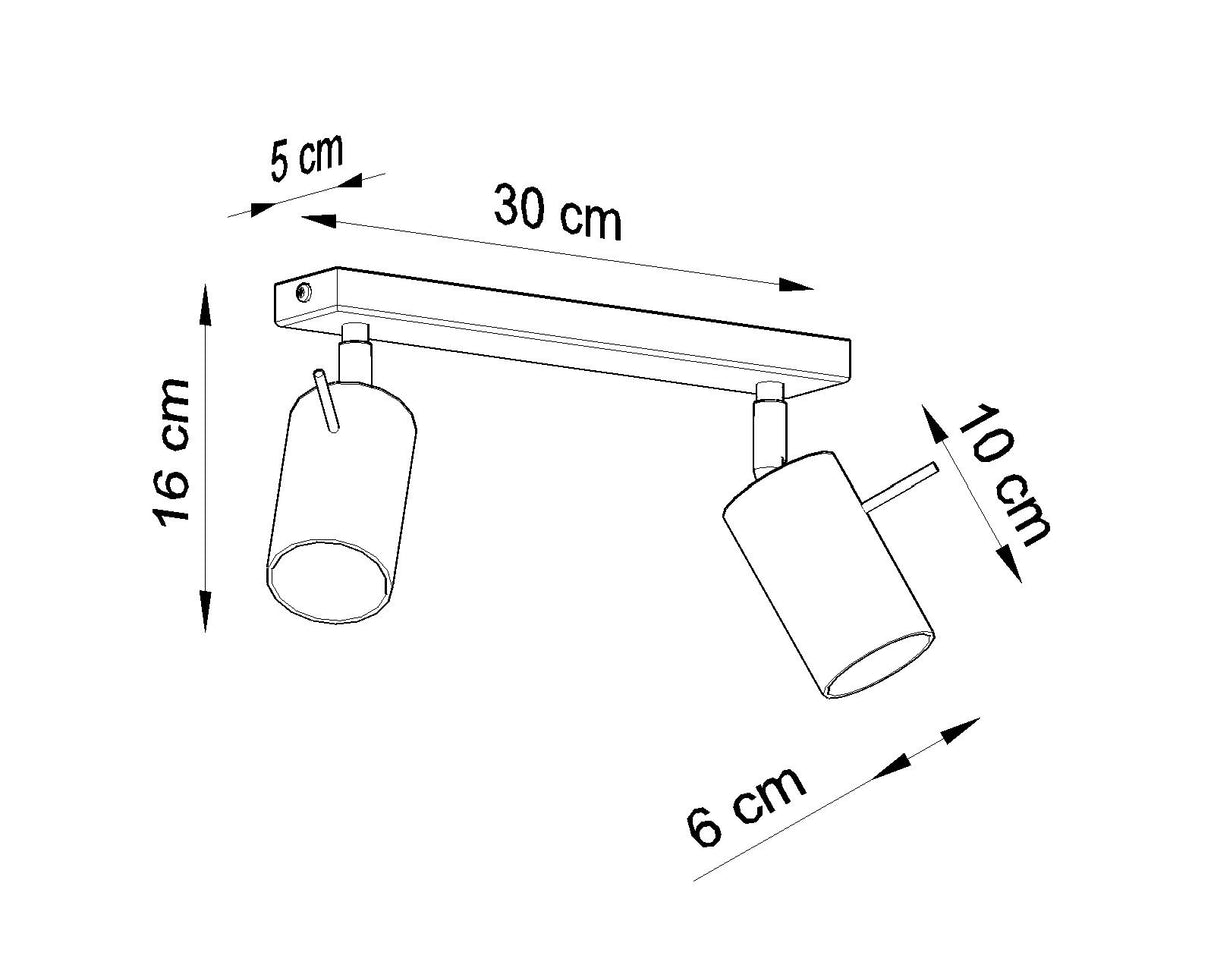 Aplique de techo RING 2 gris, GU10