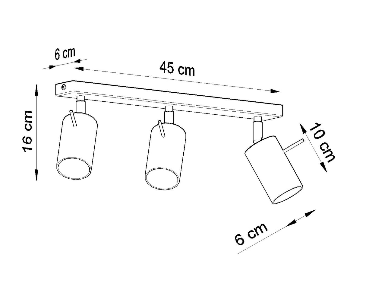 Aplique de techo RING 3 cromo, GU10