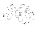 Aplique de techo RING 4 cromo, GU10