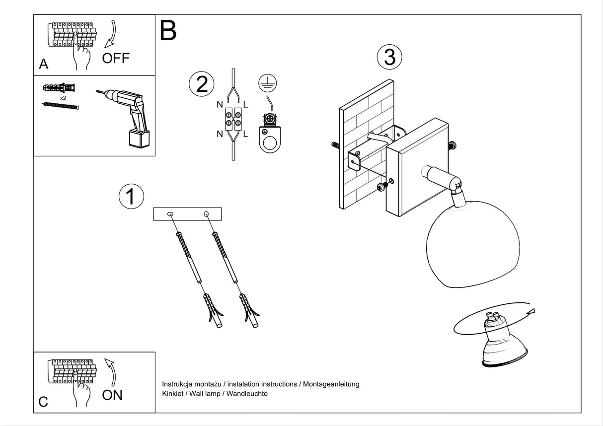 Aplique de pared OCULARE blanco, GU10