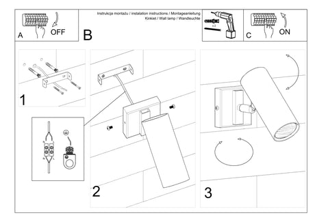 Aplique de pared DIREZIONE blanco, GU10