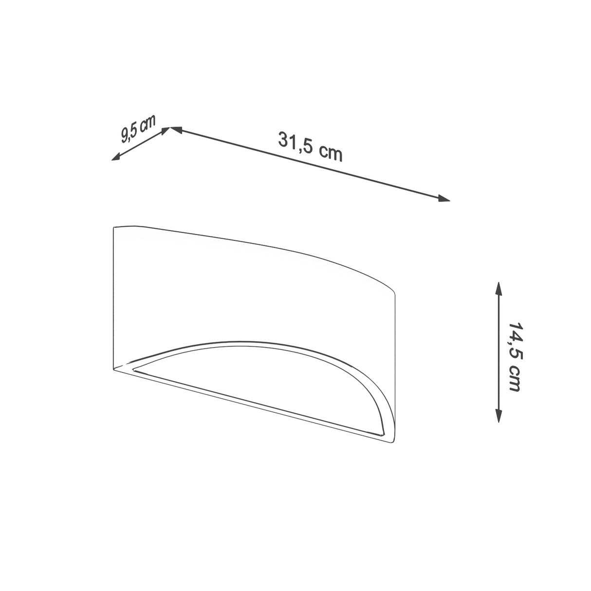 Aplique de pared barnizado VIXEN blanco brillo
