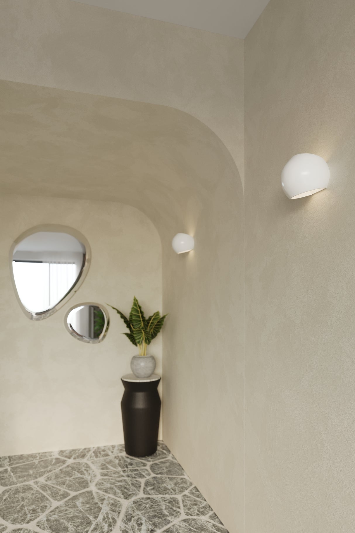 Aplique de pared barnizado GLOBE blanco brillo