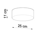 Aplique de techo ARENA gris, E27