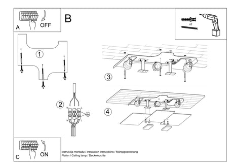 Aplique de techo FABIANO, E27