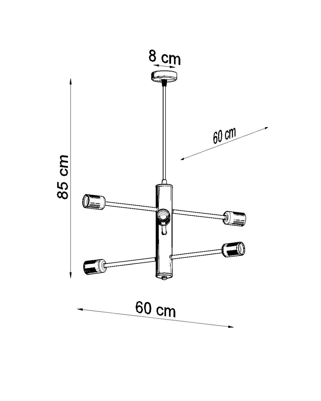 Lámpara suspendida DUOMO 6, E27