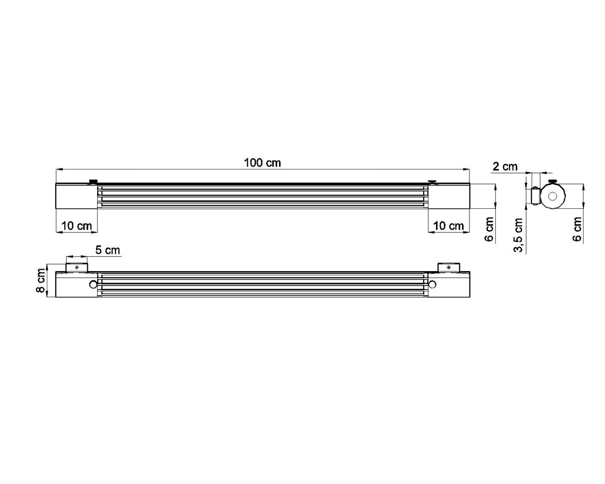 Aplique de pared VALO negro, T8